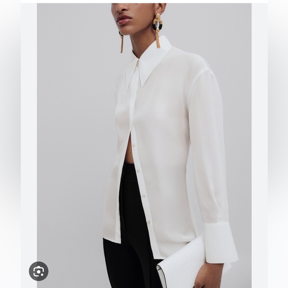 SILK OVERSIZE GEORGETTE SHIRT - STUDIO ECRU 0/9008/952/712/04 - Picture 2 of 2